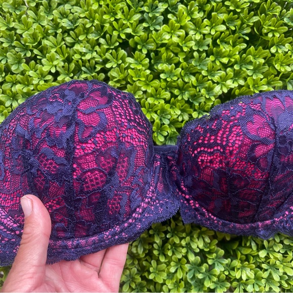 New PINK Victoria’s Secret Multi Way Bra Size 36C Navy Lace / Pink - Picture 8 of 9